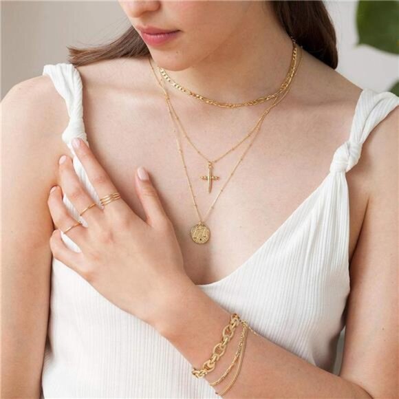 18k Gold Plated Personalized Chunky Cuban Oval Link Chain Bracelets - Picture 6 of 7